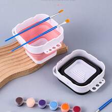 Collapsible Bucket, Collapsible Paint Basin, Oil And Water Cup, Multifunctional Brush Cleaner, Paint Brush Holder, Brush Cleaning Tools, Watercolor Brush Cleaner, Paint Brush Detergent - Multicolor - View 9