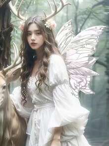 Foil Print Fairy Wings Adults Dress Up Sparkling Sheer Butterfly Wings Transparent Fairy Wings Halloween Costume For Women Angel Wings