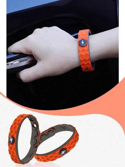 Pulseira esportiva energética em formato de losango, pulseira de silicone para homens e mulheres, para caminhadas, acampamentos, corrida, fitness, esportes