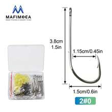MAFIMOEA 20 piezas Juego de Anzuelos para Camarones, Anzuelos de Pesca de Acero al Carbono con Barbas para Agua Dulce y Salada, Cebo para Camarones, Adecuado para Lubina, Bagre, etc.