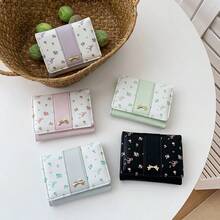 花卉蝴蝶结装饰女士小钱包简约三折钱包学生风格现货日式设计女士钱包迷你钱包钱包秋季小钱包可爱钱包 Y2K 钱包 - 彩色 - 查看 8