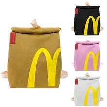 1pc Mc Donald's 2025 Cute Charming Backpack For Women & Men + Classic Unisex Vintage Daypack Canvas Personalized Rucksack + Spacious Shoulder & Crossbody Bookbag With Adjustable Straps + Travel, School & Everyday Tote Bag Style Purses And Bags Women + Wallet, Makeup Bag, Keychains & Bag Charms Organizer For Halloween&Christmas Gifts - màu nâu - Xem 2