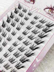 60簇，9-14毫米，狐狸眼款，C型卷翘，加长眼尾，Sudaji假睫毛分段簇状，自然卡通风格 - C/D 混合 - 查看 7