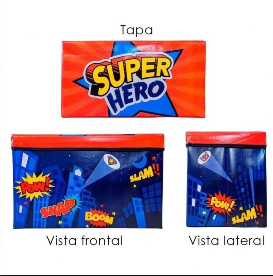 Organizador Taburete Plegable Infantil - Azul Marino - Ver 1