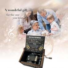 (Shipping Included)Music Box Gifts For Grandma You Are My Sunshine Hand Crank Engraved Wooden Musical Boxes Sunflower Gift For Grandmother On Birthday Christmas Mothers Day(Black),18556982 - Black - View 5