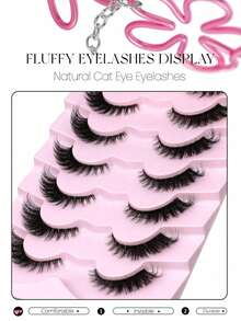 7 对全新猫眼睫毛自然纤长透明带状睫毛翼状眼尾加长睫毛仿貂毛睫毛化妆条状睫毛、睫毛、假睫毛 - 眼尾拉長款 - 查看 3