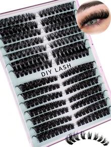 280 Fans D Lockige Falsche Wimpern mit großer Kapazität, in Höhe unterteilt, links + rechts für gepaarte Einzelcluster. Natürliche Segmentierung. Gebündelte Wimpern. Flauschig. Dick. Weich. Leichtes Wimpernset, angenehm zu tragen. Augen vergrößernd, Augenwinkel anhebend, DIY Wimpernverlängerung, Wimpernverlängerung. Für den täglichen Gebrauch&Hochzeiten&Dates&Partys&Musikfestivals&Halloween, Wimperncluster, Wimpernbüschel, Einzelwimpern, Wimpern, Falsche Wimpern