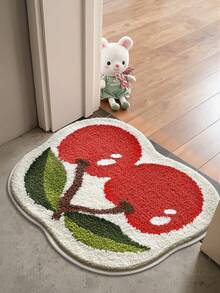DAJIANG 1pc Flocked Bathroom Mat Carpet, Unique Fruit Pattern (Cherry, Strawberry), Fresh Style Area Rug, Doormat, Non-Slip TPR Bottom, Soft & Absorbent, Suitable For Bathroom, Shower, Kitchen, Living Room, Dorm, Dining Room, Home Decor, Holiday Decoration, Thick & Fluffy, Autumn/Winter, Halloween, Thanksgiving Christmas Decor Kitchen Rug - Multicolor - View 11