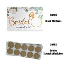 Boosaletico بطاقة خدش لحفلة العروس، لعبة بطاقة الخدش، لعبة وديكور الحفلة، حفلة الزفاف، كشف بطاقة الخدش، حفلة عروس، من لديه عريس حفلة عزوبية، ديكور عيد الزواج هدية العروس - أبيض - مشاهدة 8