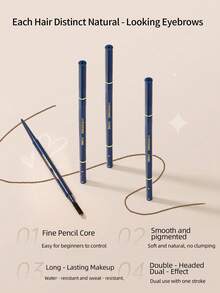 Amortals 二合一眉笔，带刷头 - 防水、防汗、持久、不晕染，1.5毫米超细顺滑旋转笔尖及螺旋刷头 - 适合初学者和专业化妆师 - 适用于冬季、夏季、春季、秋季、感恩节、万圣节、圣诞节、毕业典礼、生日、节日等各种场合 - 灰色 - 查看 4