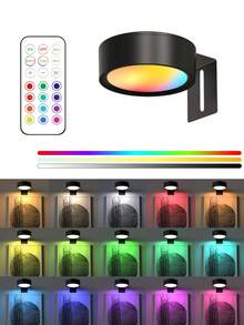 1/3/4/5/6入 無線金屬壁燈 LED 畫作燈 電池供電 磁吸式無線壁燈 射燈 展示燈 3種照明模式 藝術展示燈 150mAh 遙控夜燈 閱讀燈 - RGB款 - 查看 13