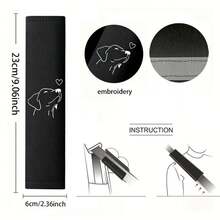 1 件带刺绣图案的汽车肩部保护套，舒适的汽车安全带肩垫，颈部支撑，防擦伤，易于安装，汽车内饰配件 - 彩色 - 查看 8