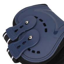Protectores de tendón para caballos, ajustables, para patas delanteras, transpirables, para saltos, color azul, 4 piezas, talla L - Azul - Ver 4