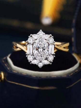  1pc S925 Silver Geometric Cubic Zirconia Decorated Elegant Minimalist Vintage Pure Silver Ring, Suitable For Women's Daily Commute, Party, Valentine's Day, Birthday, Anniversary, Silver Jewelry