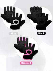 2pcs/Pair Men's And Women's Fingerless Cycling Gloves Professional Gym Anti Slip And Breathable Half Summer Fishing Women's Bicycle Gloves, Sports Fitness Gloves Diving Cloth Equipment Anti-Slip Shock Absorption Hand Protection For Gym Weightlifting, Travel Must Haves School Accessories Back To School Supplies - Multicolor - View 4