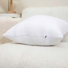 2pcs White Polyester Flocked Decorative Pillow Inserts - Soft Polyester Filled Throw Cushions, Suitable For Bed, Sofa - Machine Washable Home Decor, Comfortable Bedding Accessories, Neutral Color Style Throw Pillow Inserts With Strong Support - No Lumping, Breathable Design, Suitable For Daily Use And Hosting Guests With Gentle Filling, More Reassuring For Daily Use