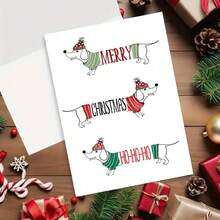 1 件，最佳贺卡公司 - 圣诞快乐贺卡带信封 - 帅气腊肠犬，送给男朋友女朋友情侣、丈夫妻子情侣的圣诞贺卡 - 均碼 - 查看 3