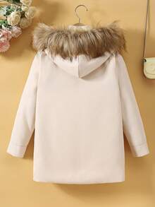Tween Girls Casual Cute Thermal Lined Hooded Long Sleeve Jacket With Pockets, Suitable For Autumn/Winter - Baby Pink - View 2