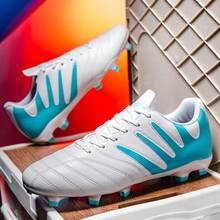 Men Soccer Cleats Youth Adult Outdoor Professional Lightweight Athletic Football Shoes - White - View 3