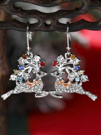 1 par bohemiska gotiska örhängen med renzirkonia - vintagelegering, modesmycken för kvinnor, perfekta accessoarer och presenter till julfesten