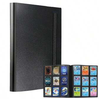 9-Pocket/360-Pocket Sports Card Album, Black/White, For Standard Card Size Trading Cards, Baseball Cards, YGO/Photo/TCG/MTG/PTCG/Game Cards, Collector Binder