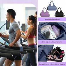 Yoga Maleta Deportiva Bolsa de Deporte Gym con Compartimento para Zapatos y Bosillo Impermeable, con Neceser y Funda para Zapatos, Bolsa de Viaje Impermeable para Entrenamiento, Deporte, Yoga (Azul) - azul - Ver 2