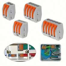 Boxed Quick Disconnect 2/3/5 Wire Connector, 28-12 AWG, Insulated Terminal With Copper Contacts, Compact PVC Insulation, Suitable For Wire, Wiring Accessories, Electrical Connector, Clip Cable Terminal, Lever NUT LED Lamp With Lighting, Universal Compact Cable Connection Push-In Type, 2 Pin 412/3 Pin 413/5 Pin 415/Wiring Terminal, Reusable Mini Quick Connection Household Line Terminal, Durable Connector - Multicolor - View 5