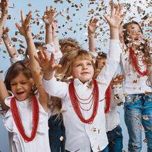 12PCS Bead Necklace, Red Beads Costumes Party Favors, 33 Beaded Necklace Festival Throw Accessory Sets Valentines Mardi Gras Celebrations Decorations - 6 Color - 查看 5