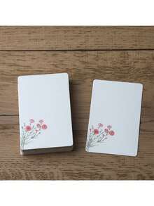 20张/套圆角空白DIY绘画卡、厚纸板贺卡、花卉图案卡、白卡纸礼品卡、手写祝福卡 - 彩色 - 查看 24