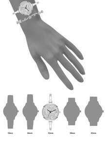 Anne Klein Conjunto de Relógio de Bracelete com Mostrador Floral e Pulseira Decorada com Cristais para Mulheres