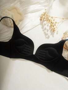 Sujetador de empuje ultra sólido para mujeres, lencería,push-up super realzante para mujer, diseñado para copa pequeña con efecto de busto talla grande grande - Negro - Ver 6