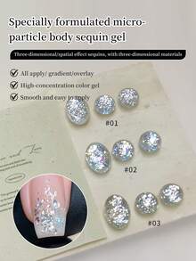 annies 5g/Set Micro Glitter Nail Polish Gel, 3 Colors, Super Shiny Sparkling Nail Art Salon DIY - Multicolor - View 6