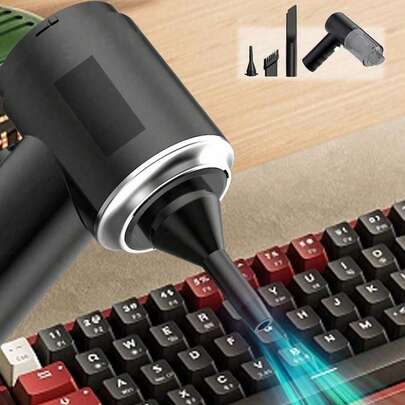 Aspirateur sans fil haute puissance avec double fonction de soufflage et d'aspiration - Inclut batterie et suceur plat, nettoie efficacement la poussière sur les sols, les voitures et les surfaces d'ordinateur