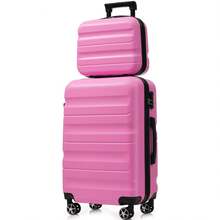 MERAX Hardshell ABS Luggage Set - Lightweight & Durable Suitcases With Dual Spinner Wheels, Carry-On & Check-In Sizes For Travel & Business - 粉紅色(6件套裝) - 查看 11