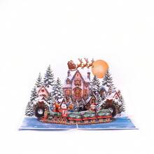 1pc Creative Christmas Scene 3D Greeting Card, Home And Party Atmosphere Decorative Items, Birthday Card, Surprise Gift For Friends, Gift For Parents, Suitable For All Kinds Of Festival, Celebration & Parties