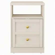 Modern Nightstand With Door & Open Shelf