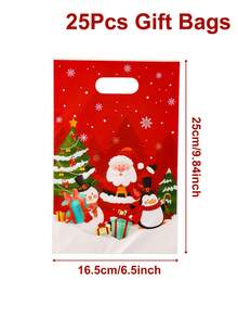 10/25/50 piezas Bolsas de regalo de Navidad con asa, bolsas de regalo con diseño de Papá Noel, bolsas de embalaje de regalo de Feliz Navidad, bolsas de regalo de agradecimiento para fiestas de Navidad, suministros de envoltura de regalos de decoración navideña, bolsas de tela, bolsas de caramelos, regalos de Navidad, decoración del hogar, decoración de habitaciones, decoración de Año Nuevo 2026, regalos de fiesta, paquetes de recuerdos de fiesta