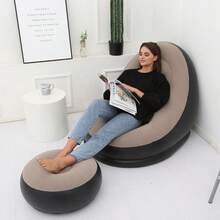 Music Festival Inflatable Sofa With Footrest, Set - Brown - View 2