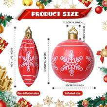 2pcs Giant Inflatable Outdoor Decoration PVC Inflatable Christmas Balls Large Christmas Ornaments Blow Up Yard Lawn Porch Decor 19.6inch