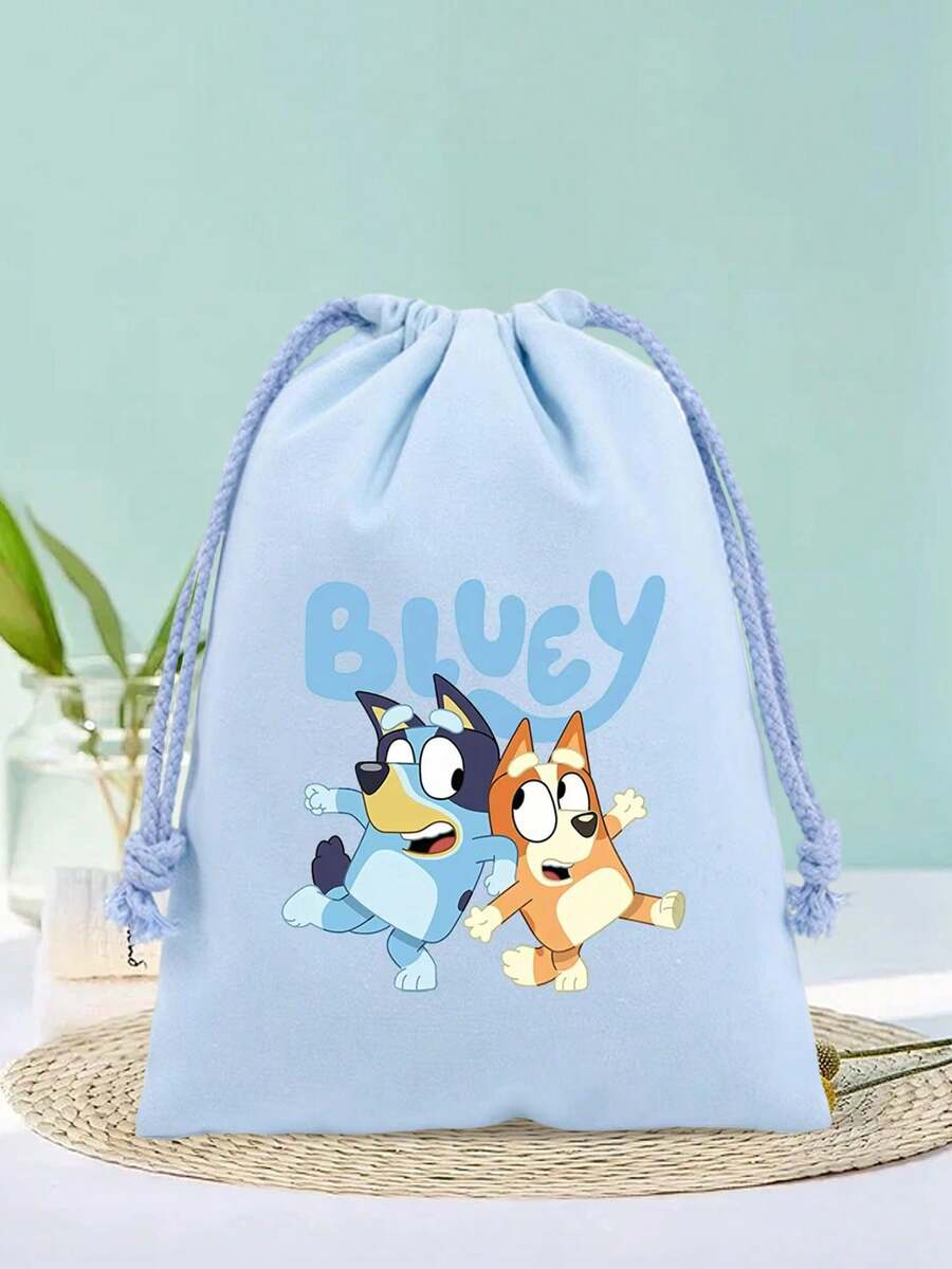 Bluey حقيبة ظهر بسحاب مزدوج بطبعة كرتون بلوي، حقيبة قماش للطلاب، حقيبة مدرسية خفيفة الوزن، حقيبة سحاب مزدوجة، حقيبة مدرسية كرتونية سعة كبيرة، حقيبة تخزين خفيفة الوزن بسحاب، مناسبة كهدية احتفالية لعيد الهالوين وعيد الشكر والكريسماس وتجمعات العائلة والأصدقاء