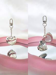 1个Y2K可爱甜美风DIY唇膏腮红膏固体彩妆容量0.4克小包装托盘，爱心镜盒二合一，心形包包挂饰钱包挂件钥匙扣配件包包挂件礼物心形钥匙链汽车配件老师朋友姐妹礼物创意 - 彩色 - 查看 15