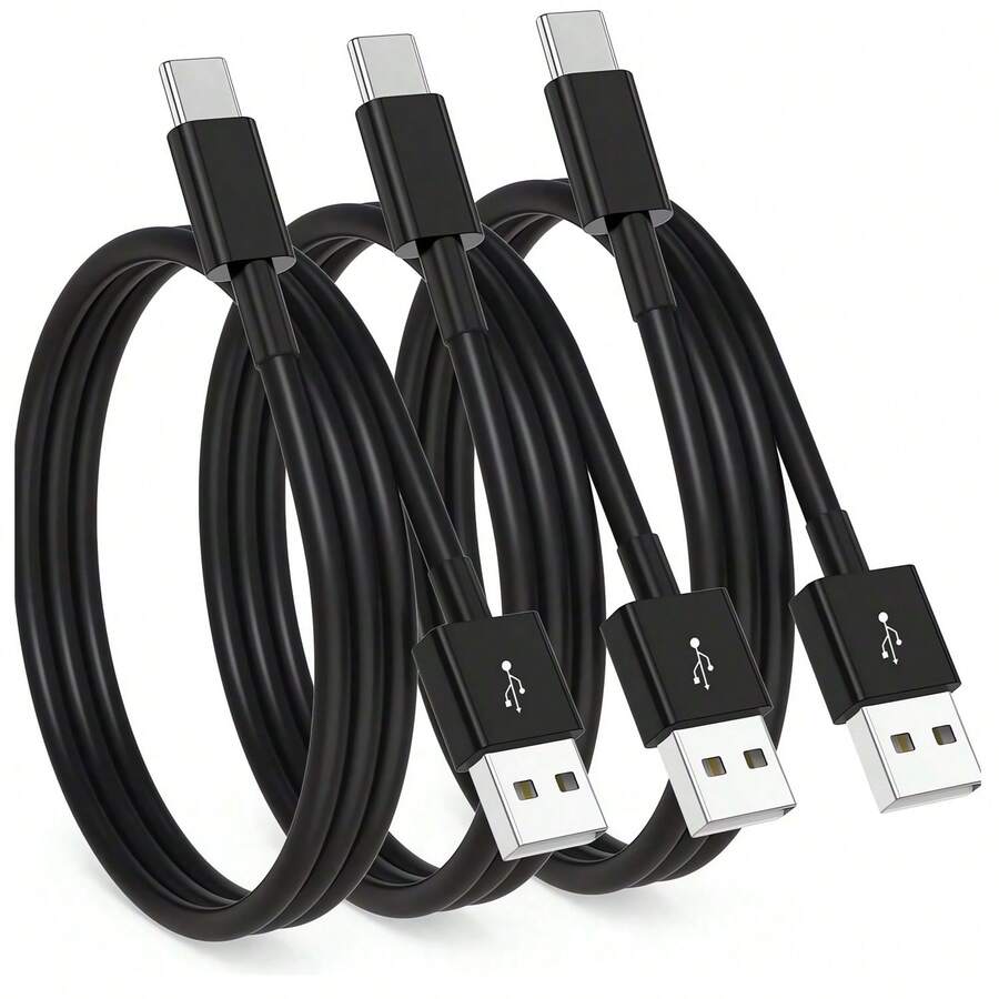 1~3 条 USB A 转 USB C 快速充电线，3 英尺/6 英尺长车载充电器 Type C 线，兼容 17 16 15 Pro/Pro Max/Plus，兼容三星 Galaxy S25 S24 S23 S22 S21 S20 S10 A55 A54 翻盖手机