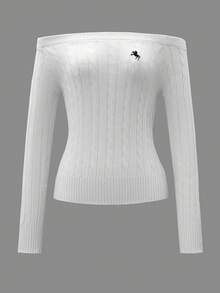 Sunny Girly Christmas Women's Plain V-Neck Knit Sweater, Casual And Fashionable For Daily Wear,Long Sleeve Tops,Tops For School In Fall/Winter