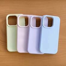 Large Hole Skin Like Liquid TPU Soft Phone Case, Resistant To Dirt And Stains, Suitable For IPhone 11, 12, 13, 14, 15, 16 Plus Pro Promax/DKFGFYT - Light Yellow - View 2