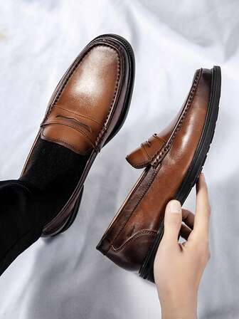 Men's Leather Business Dress Shoes High-Quality Leather ,Comfortable,Suitable For Groom Wedding