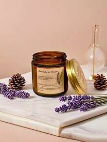 1 件棕色瓶复古玻璃无烟香薰蜡烛，持久，天然植物蜡，可作为礼物、婚礼装饰、朋友礼物、家居装饰