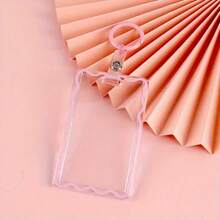 Transparent Acrylic Card Holder With Keychain, Durable Protective Cover, Suitable For Student ID, Meal Card, And Office Supplies, Plastic Material