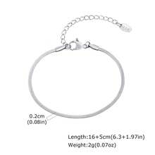 1pc Vintage Minimalist Plain Stainless Steel Flat Snake Chain 18K Gold Color Bracelet, Unisex Jewelry Accessory, Suitable For Autumn, Daily Wear - Flat Snake Company - View 8