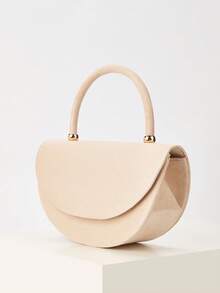 优雅丝绒女士手提包，简约链条手拿包，轻便奢华派对/晚宴包，送给女朋友的完美生日礼物，适合派对、婚礼、舞会、正式场合，可搭配节日派对礼服、晚礼服和亮片连衣裙。 - 杏色 - 查看 3