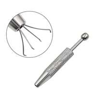 Piercing Taper Ball Grabber Tool For Changing Jewelry - Stainless Steel Flat Back Earrings Applicator Tool Threadless Insertion Pin Thread Body Piercing Kit For Ear Nose Lip - Aluminum Alloy Handle-short-type-extractor - View 2